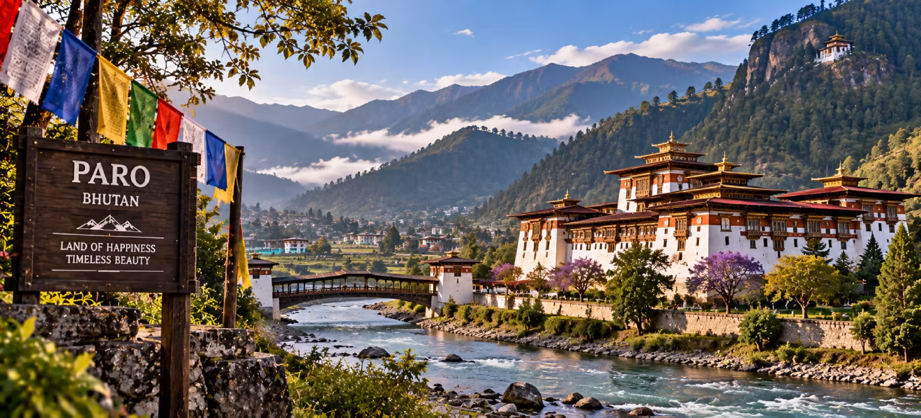 Majestic Punakha Dzong at the confluence of Pho Chhu and Mo Chhu rivers