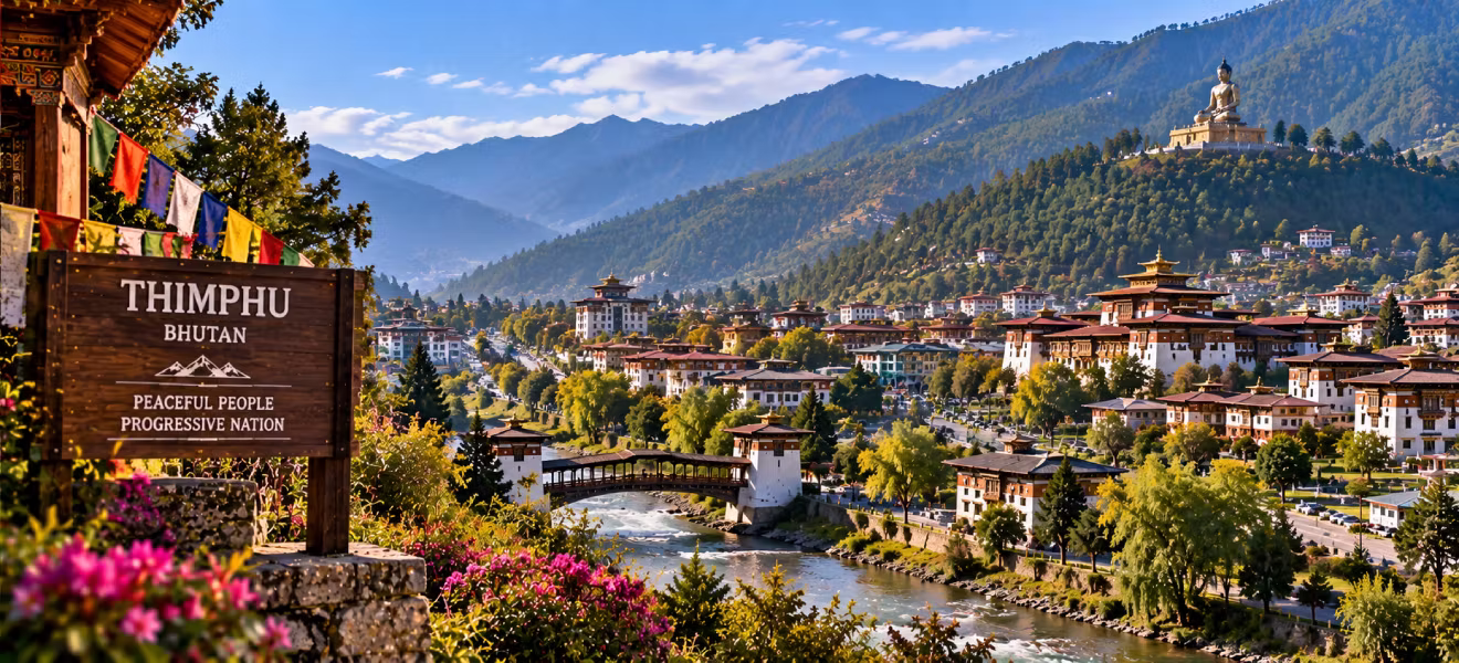 Panoramic Dochula Pass with 108 Druk Wangyal Chortens and Himalayan vistas
