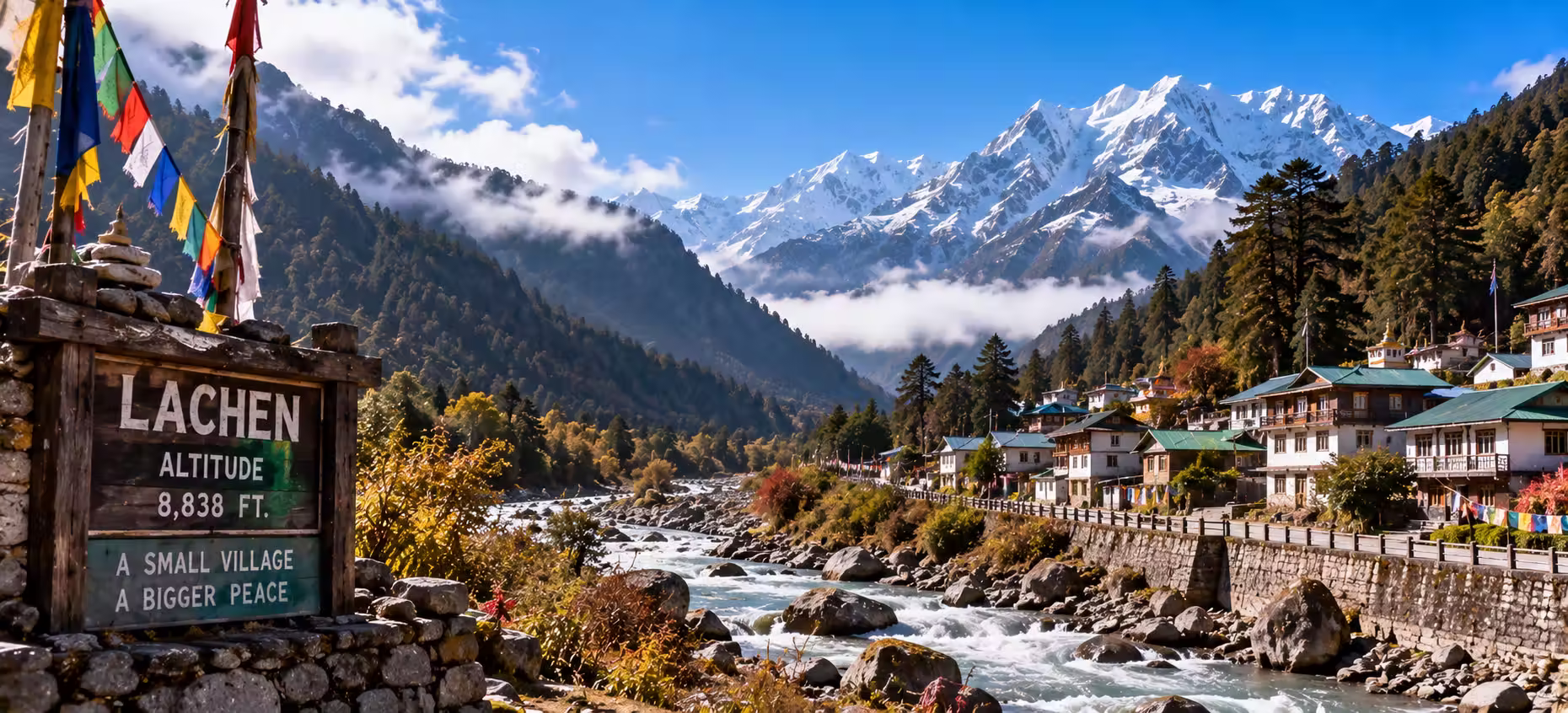 Snow-blanketed rugged Himalayan ridgeline at Zero Point Yumesamdong